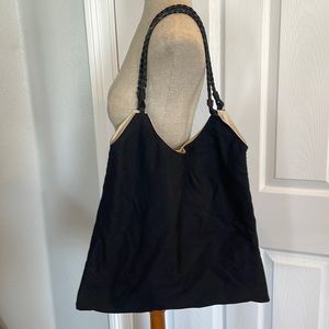 shoulder bag black cotton